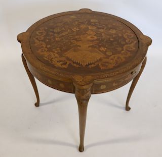 19 Century Q.A. Style Dutch Marquetry Inlaid Game