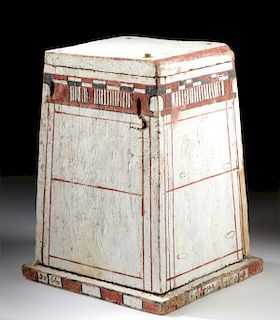 Translated Egyptian Polychrome Wood Canopic Box