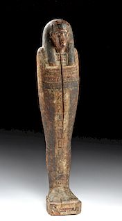 Egyptian Painted Gesso & Wood Ptah Sokar Osiris Figure