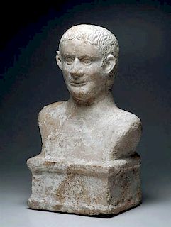 Roman Marble Bust of a Man Atop Platform