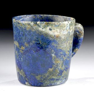 Rare Bactrian Carved Lapis Lazuli Handled Cup