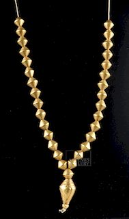 Beautiful Ancient Achaemenid 18K+ Gold Bead Necklace