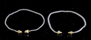 Achaemenid Silver Torqs, Gold Ram Head Finials (pr)