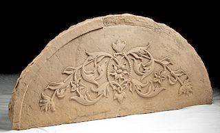 Elegant 17th C. Indian Mughal Sandstone Lintel