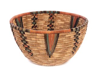 Large Hopi Colored Coiled Basket
