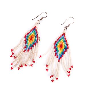Pair of Native American Beaded Earrings