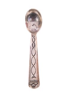 Native American Hopi Sterling Silver Spoon
