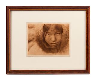 Native American Diomede Girl Photograph 1928 by E.S. Curtis