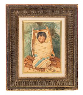 Grace Carpenter Hudson Watercolor Crying Child