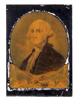 Early Portrait of George Washington on Glass