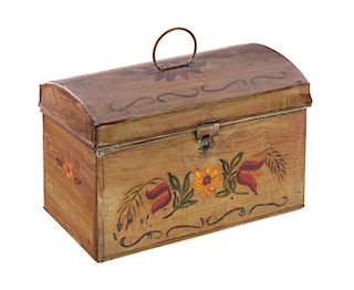 Metal Toleware Paint Decorated Box