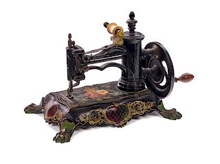 Elaborate Cast Iron Childs Sewing Machine