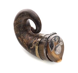 Early Silver Mounted Snuff Horn