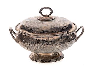 Early Hallmarked Silver Plate Tureen