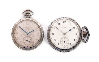 2- Elgin Pocket Watches 17 Jewel Size 10,14