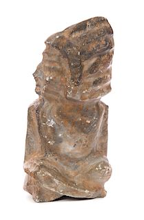 Early Carved Native American Chief Stone Sculpture