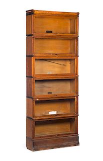 6 Section Globe Wernicke Oak Barrister Bookcase