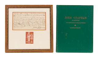 1826 John Chapman Johnny Appleseed Autographed Letter