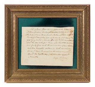 1796 Brig Gen Rufus Putnam Autographed Letter