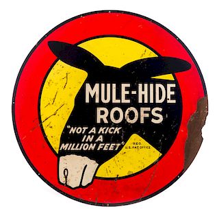 Mule Hide Roofs Tin Advertising Sign