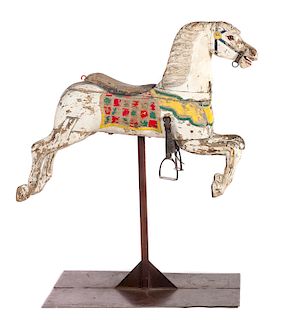 Original Paint Folk Art Carousel Horse Glass Eyes