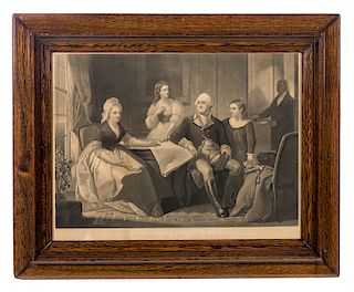 George Washington and Family Lithograph