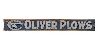 Rare Oliver Plows Wood Advertising Sign