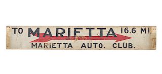 Marietta Auto Club Wood Advertising Sign