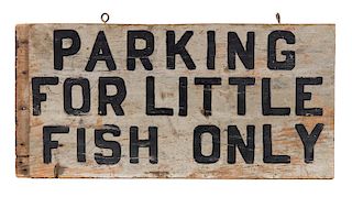 Parking For Little Fish Only Wood Sign