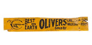 Oliver's Best on Earth Wood Sign in Old Paint
