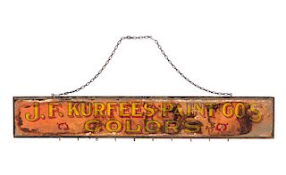 J F Kurfees Paint Co Colors Wood Sign