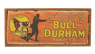 Early Bull Durham Fabric Sign with Golfer