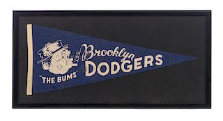 Brooklyn Dodgers The Bums Baseball Pennant