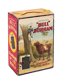 Bull Durham 5 Cent Tobacco Box Cowboy in Tree