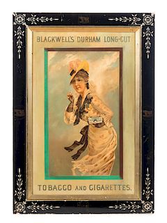 Rare Blackwell's Durham Tobacco Sign in Original Frame