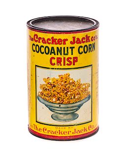 Crackerjack Cocoanut Corn Crisp Advertising Tin