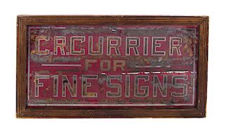 CR Currier Fine Signs Gold and Silver Foil Sign