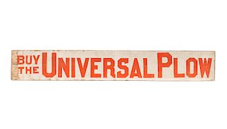 Wooden Universal Plow Sign in Old Paint