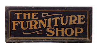 Early Wood Painted Folk Art The Furniture Shop Sign