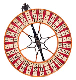 Folk Art Painted Gambling Wheel