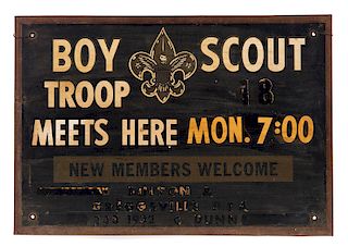 Antique Tin Boy Scout Troop Sign