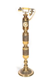 Ornate Brass Floor Model Telephone