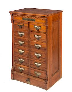 Walnut Victorian Shannon Filing Cabinet