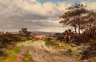 Benjamin Williams Leader(British, 1831-1923)Untitled (Herding Sheep) , 1891
