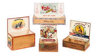 4 Antique Cigar Boxes