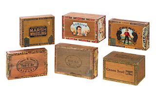 6 Antique Cigar Boxes