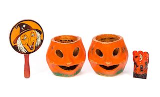 2 Pumpkin Halloween Candy Containers Plus 