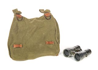 German Breadbag With WW1 German Fieldglasses