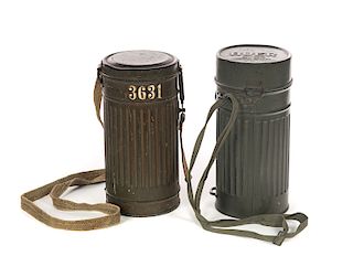 2 German Nazi Gas Masks and Canisters