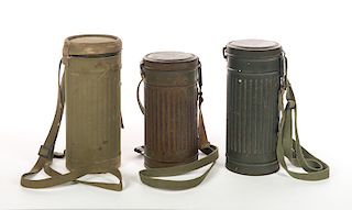 3 German Nazi Gas Masks and Canisters